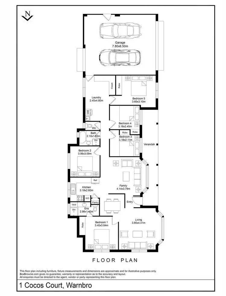 Floorplan of Homely house listing, 1 Cocos Ct, Warnbro WA 6169
