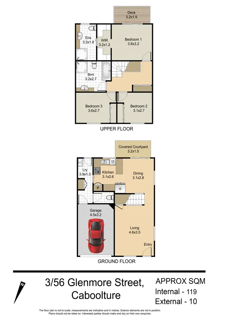 Floorplan of Homely townhouse listing, 3/56-58 Glenmore St, Kallangur QLD 4503