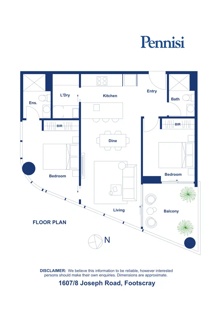 Floorplan of Homely apartment listing, 1607/8 Joseph Road, Footscray VIC 3011