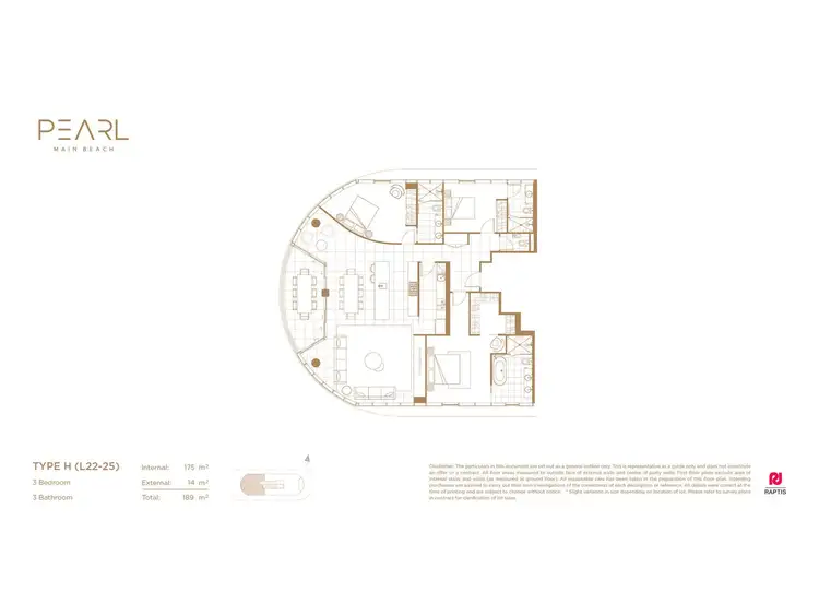 Floorplan of Homely apartment listing, 2202/3550 Main Beach Parade, Main Beach QLD 4217