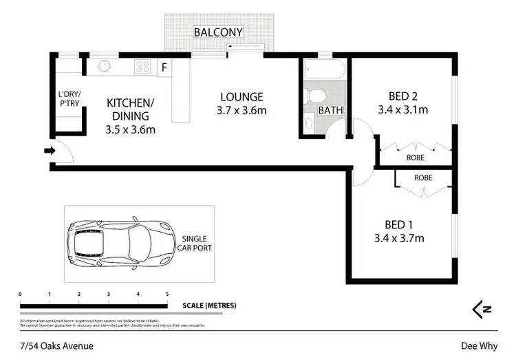 Floorplan of Homely apartment listing, 7/54 Oaks Avenue, Dee Why NSW 2099