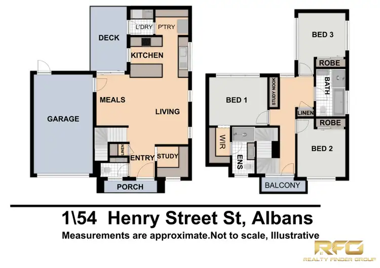 Floorplan of Homely townhouse listing, 1/54 Henry St, St Albans VIC 3021