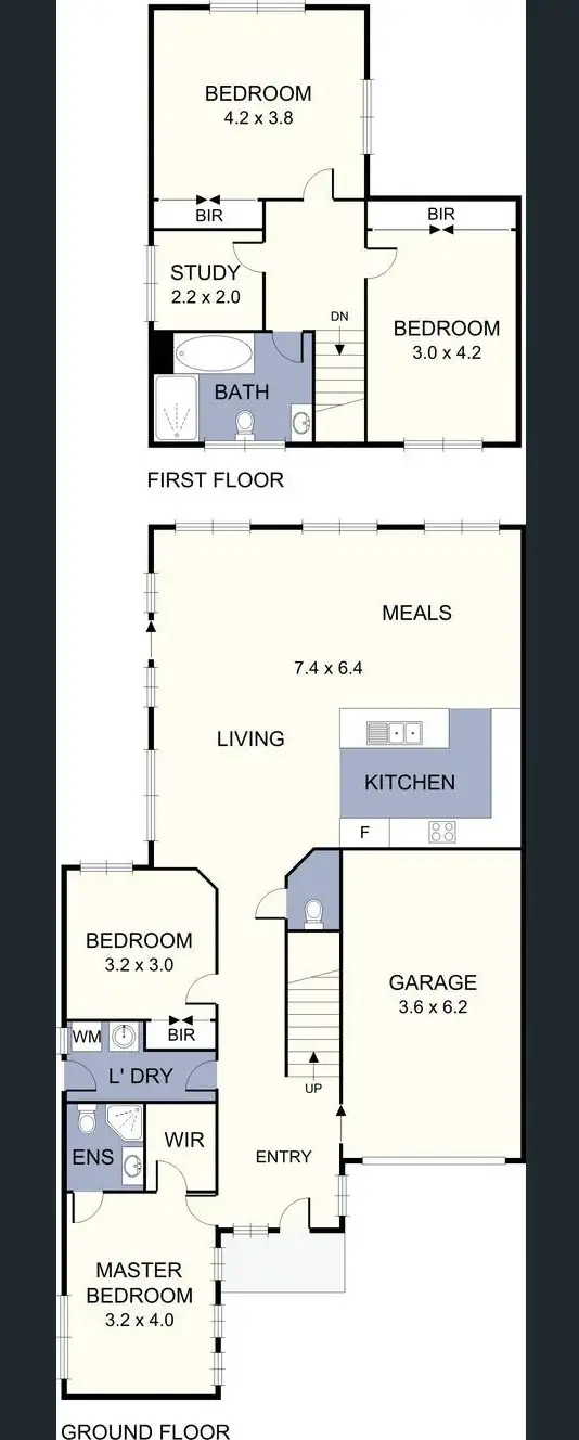 Floorplan of Homely townhouse listing, 2/81 Glen St, Glenroy VIC 3046