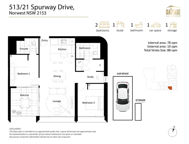 Floorplan of Homely apartment listing, 513/21 Spurway Dr, Norwest NSW 2153