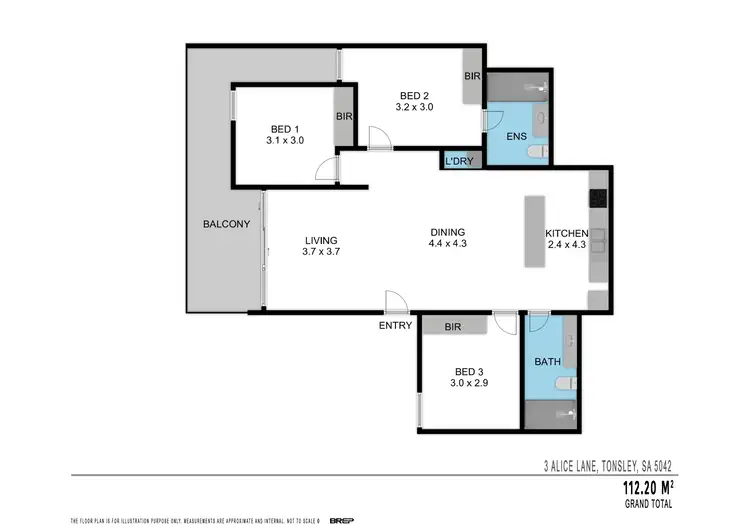 Floorplan of Homely house listing, 3 Alice La, Tonsley SA 5042