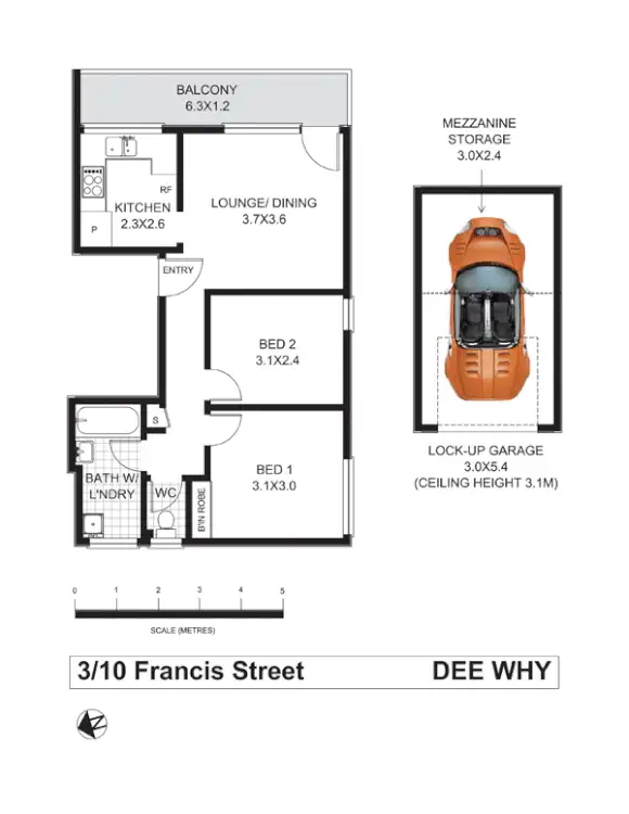 Floorplan of Homely apartment listing, 3/10 Francis Street, Dee Why NSW 2099