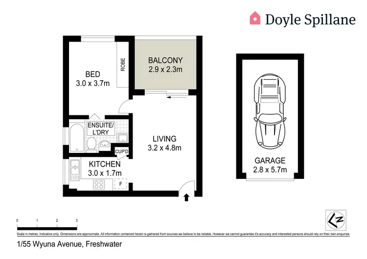 Floorplan of Homely unit listing, 1/55 Wyuna Avenue, Freshwater NSW 2096
