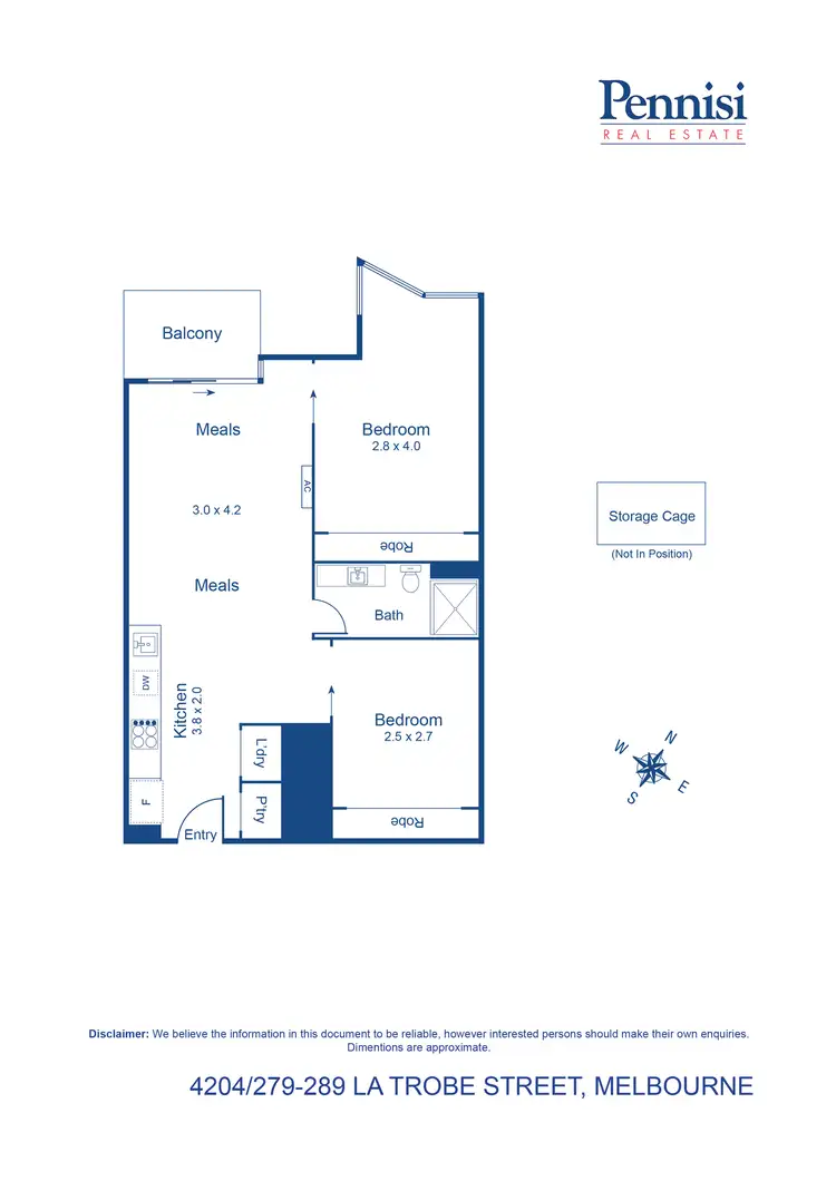 Floorplan of Homely apartment listing, 4204/279-289 La Trobe Street, Melbourne VIC 3000
