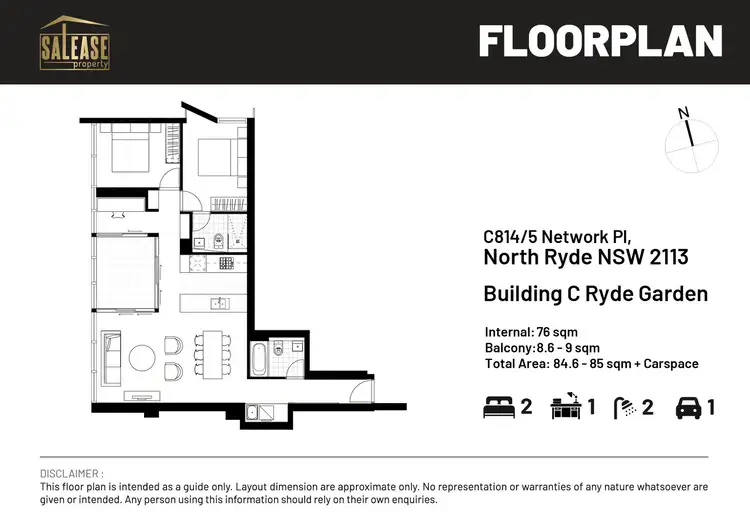 Floorplan of Homely apartment listing, C814/5 Network Pl, North Ryde NSW 2113