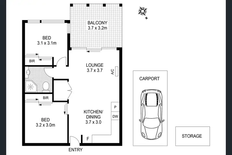 Floorplan of Homely apartment listing, 215/54 La Scala Avenue, Maribyrnong VIC 3032