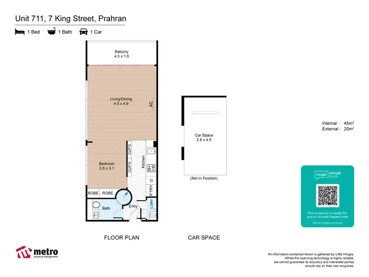 Floorplan of Homely apartment listing, 711/7 King St, Prahran VIC 3181