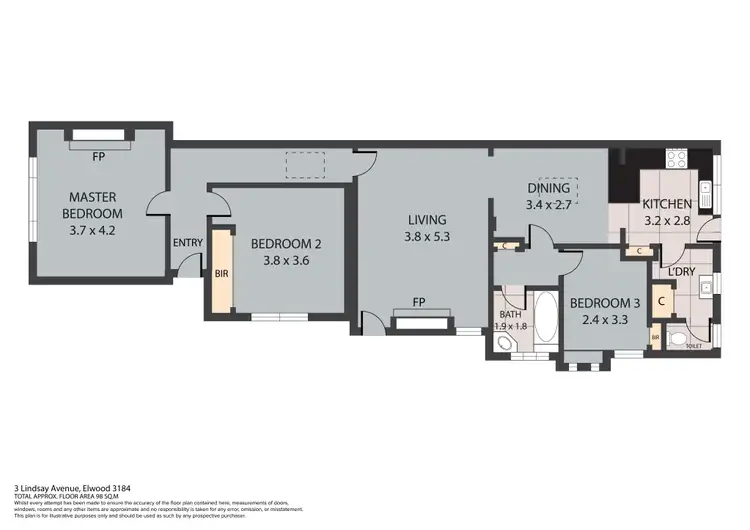 Floorplan of Homely house listing, 3 Lindsay Ave, Elwood VIC 3184