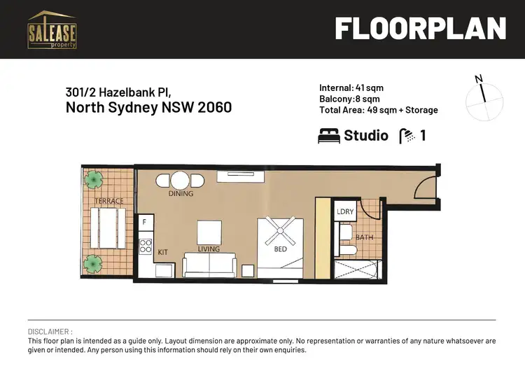Floorplan of Homely apartment listing, 301/2 Hazelbank Place, North Sydney NSW 2060