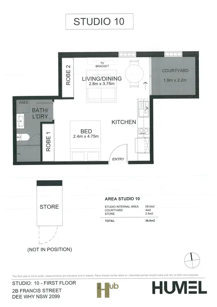 Floorplan of Homely studio listing, 10/2b Francis Street, Dee Why NSW 2099