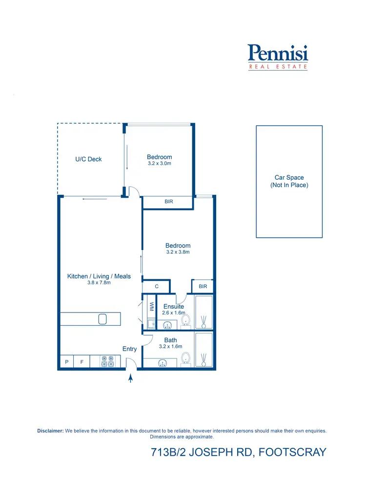Floorplan of Homely apartment listing, 713/2 Joseph Road, Footscray VIC 3011
