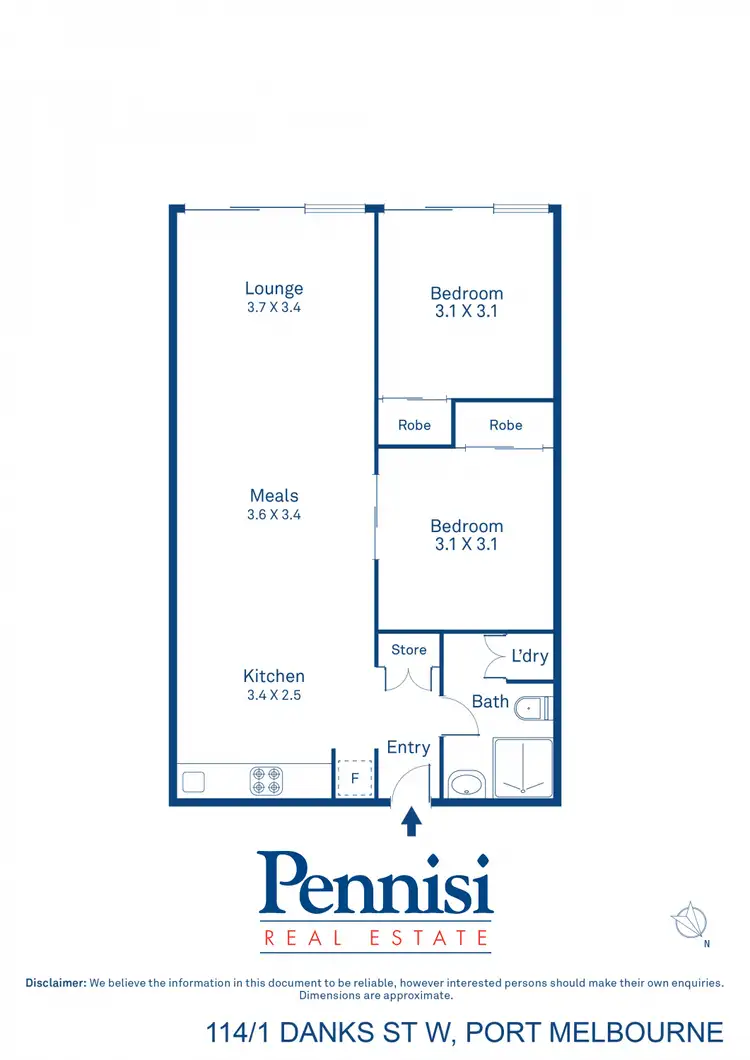 Floorplan of Homely apartment listing, 114/1 Danks St W, Port Melbourne VIC 3207