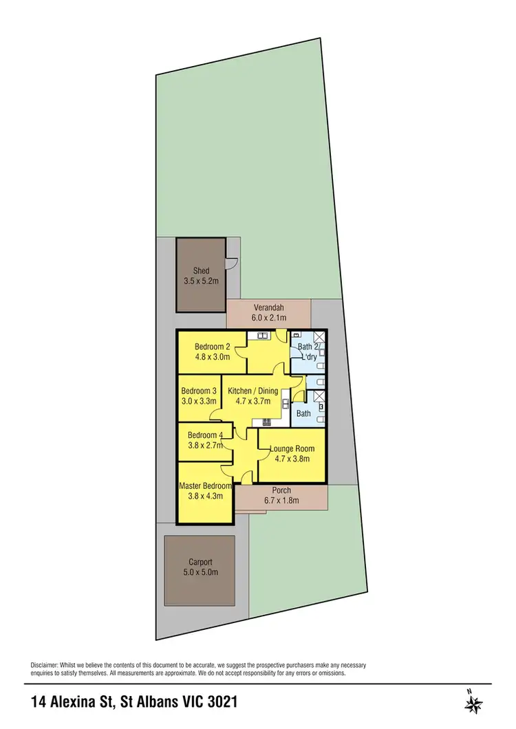 Floorplan of Homely house listing, 14 Alexina St, St Albans VIC 3021