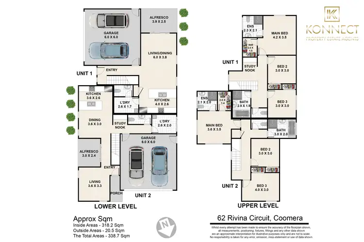 Floorplan of Homely unit listing, 1&2/62 Rivina Circuit, Coomera QLD 4209