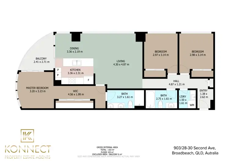 Floorplan of Homely unit listing, 903/28 Second Ave, Broadbeach QLD 4218