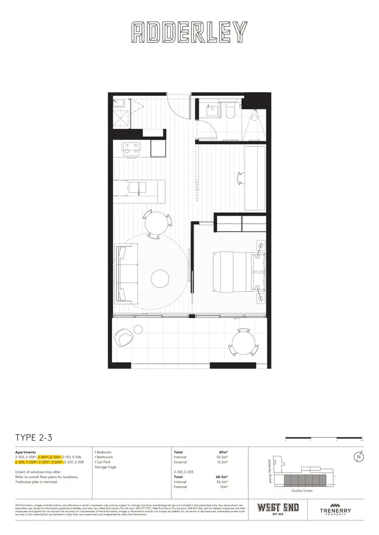 Floorplan of Homely apartment listing, 205/112 Adderley St, West Melbourne VIC 3003