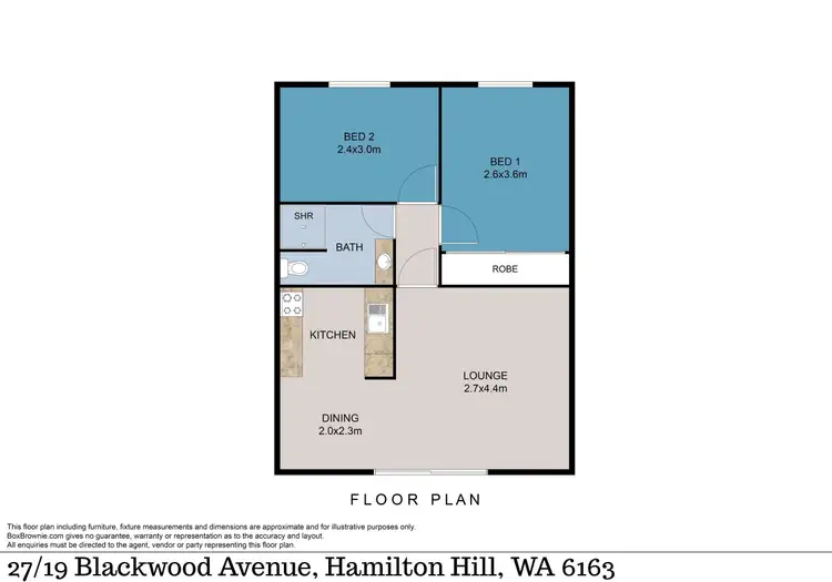 Floorplan of Homely apartment listing, 27/19 Blackwood Ave, Hamilton Hill WA 6163