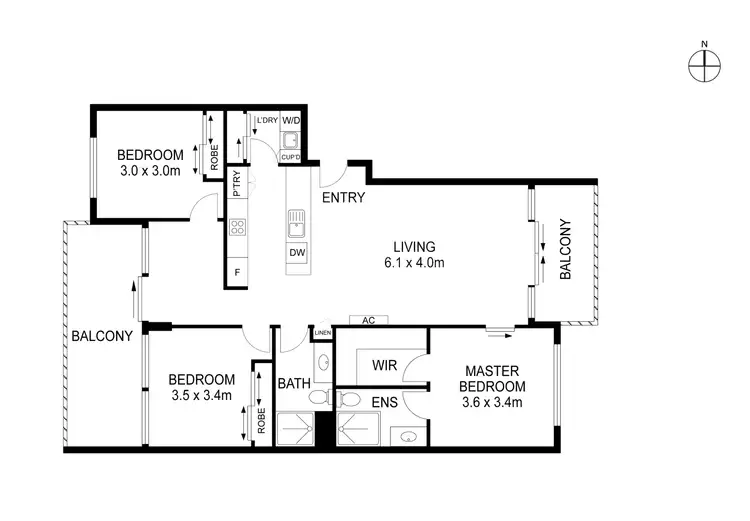 Floorplan of Homely apartment listing, 4403/1 Waterford Ct, Bundall QLD 4217