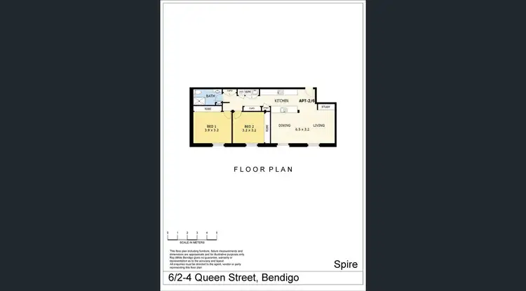 Floorplan of Homely apartment listing, 6/2-4 Queen St, Bendigo VIC 3550