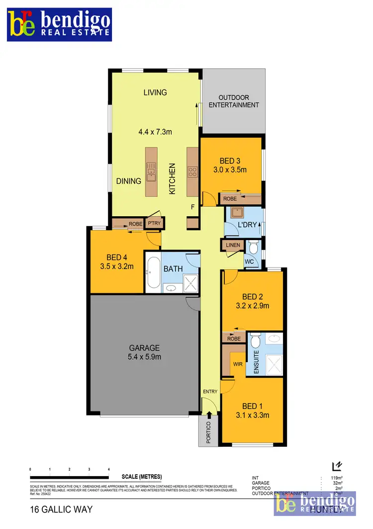 Floorplan of Homely house listing, 16 Gallic Wy, Huntly VIC 3551