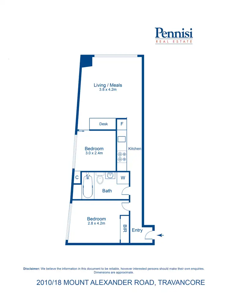 Floorplan of Homely apartment listing, 2010/18 Mt Alexander Rd, Travancore VIC 3032