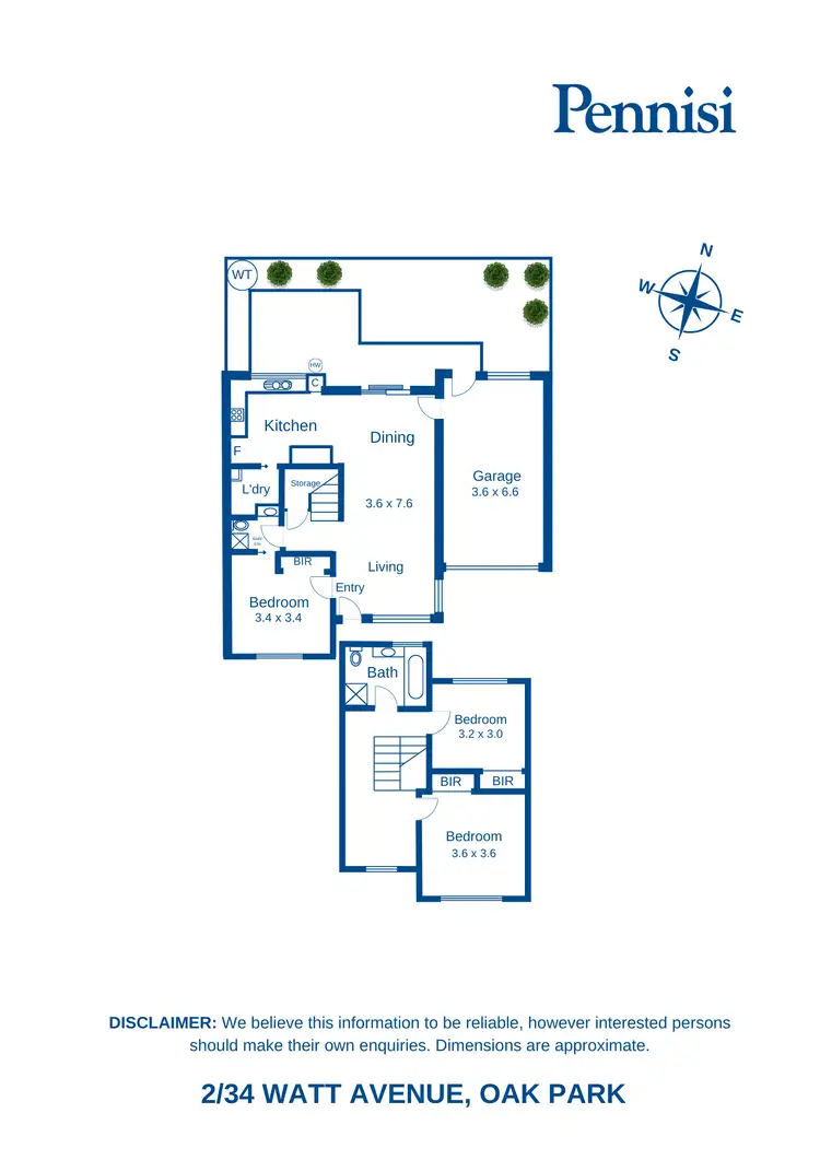 Floorplan of Homely unit listing, 2/34 Watt Ave, Oak Park VIC 3046
