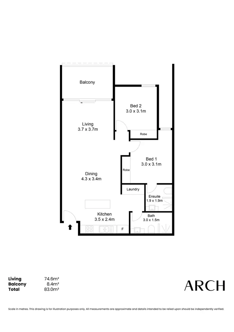 Floorplan of Homely apartment listing, 403/3 Alice Lane, Tonsley SA 5042