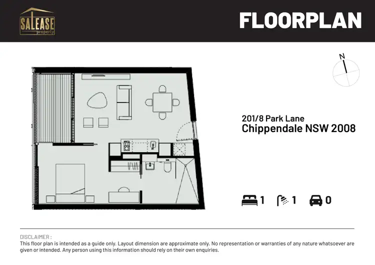 Floorplan of Homely apartment listing, 201/8 Park Lane, Chippendale NSW 2008