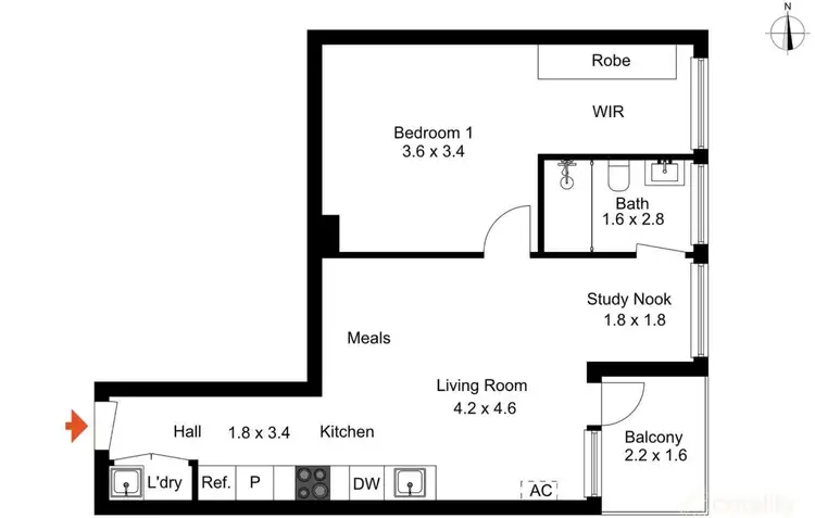 Floorplan of Homely apartment listing, 505/450 St Kilda Road, Melbourne VIC 3004