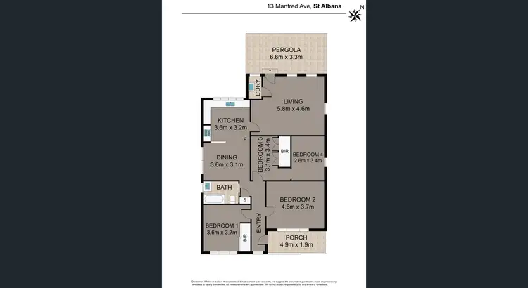 Floorplan of Homely house listing, 13 Manfred Ave, St Albans VIC 3021