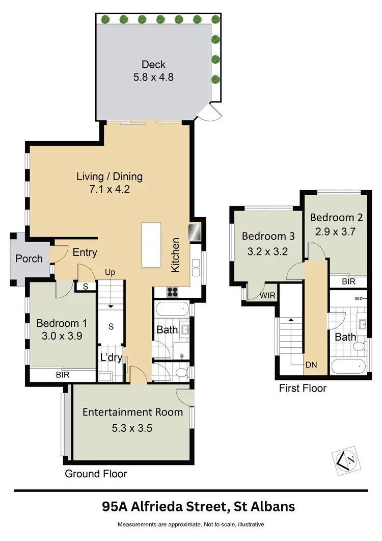Floorplan of Homely townhouse listing, 95A Alfrieda St, St Albans VIC 3021