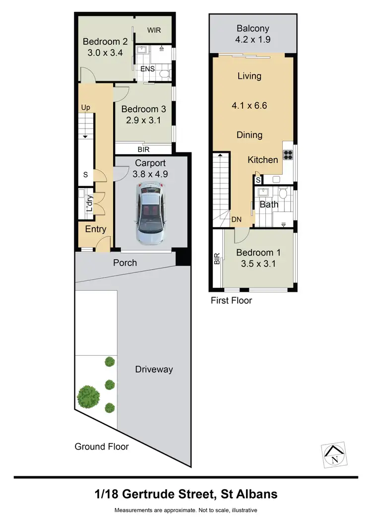 Floorplan of Homely townhouse listing, 1/18 Gertrude St, St Albans VIC 3021