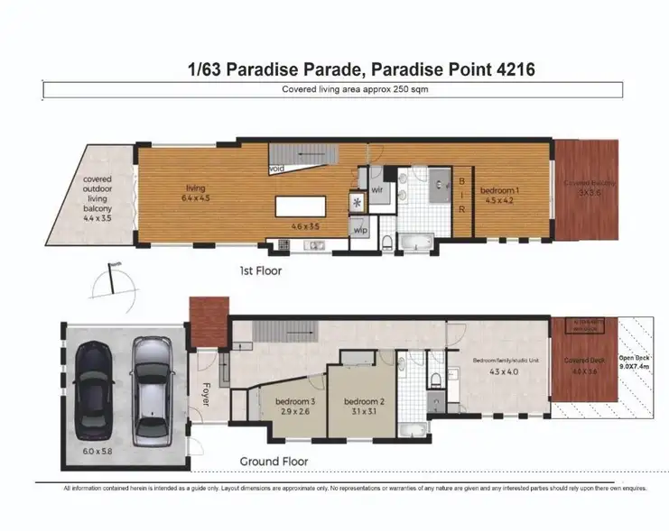 Floorplan of Homely semi-detached listing, 1/63 Paradise Parade, Paradise Point QLD 4216