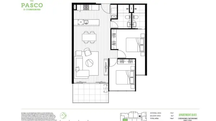 Floorplan of Homely apartment listing, 103b/23-25 Cumberland Rd, Pascoe Vale South VIC 3044