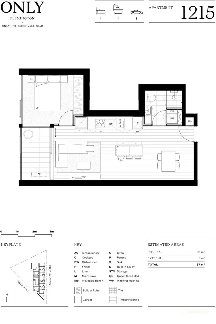 Floorplan of Homely apartment listing, 1215/1 Ascot Vale Rd, Flemington VIC 3031