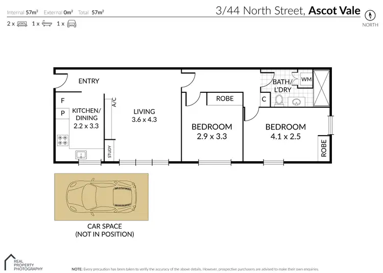 Floorplan of Homely apartment listing, 3/44 North Street, Ascot Vale VIC 3032