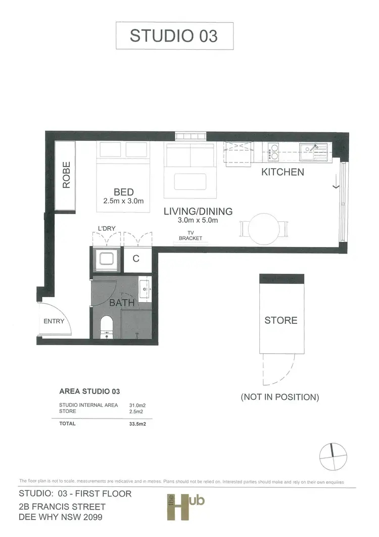 Floorplan of Homely studio listing, 3/2b Francis Street, Dee Why NSW 2099