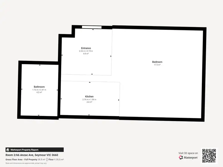 Floorplan of Homely studio listing, 2/66 Anzac Ave, Seymour VIC 3660