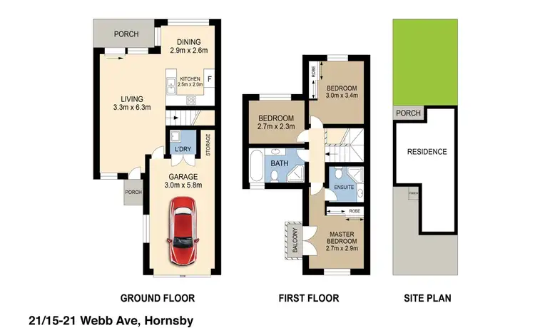 Floorplan of Homely townhouse listing, 21/15-21 Webb Avenue, Hornsby NSW 2077