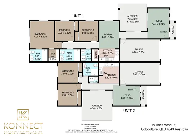 Floorplan of Homely semi-detached listing, 2/19 Racemosa St, Caboolture QLD 4510