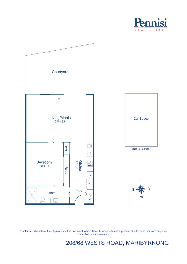 Floorplan of Homely apartment listing, 208/68 Wests Road, Maribyrnong VIC 3032