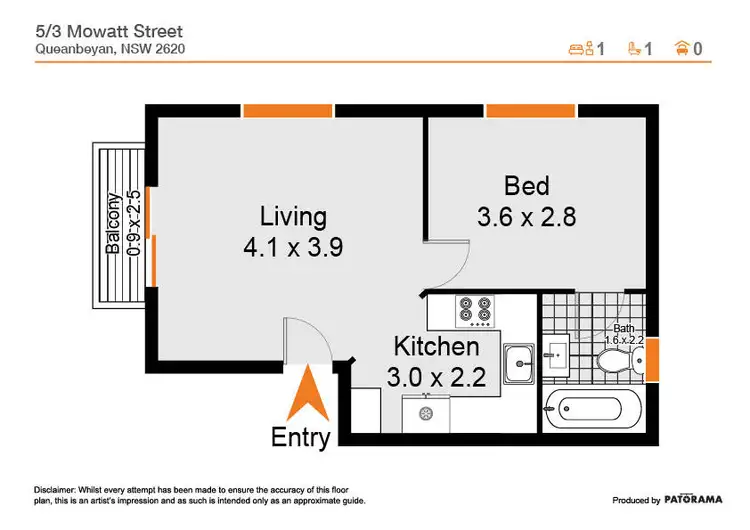 Floorplan of Homely unit listing, 5/3 Mowatt Street, Queanbeyan NSW 2620