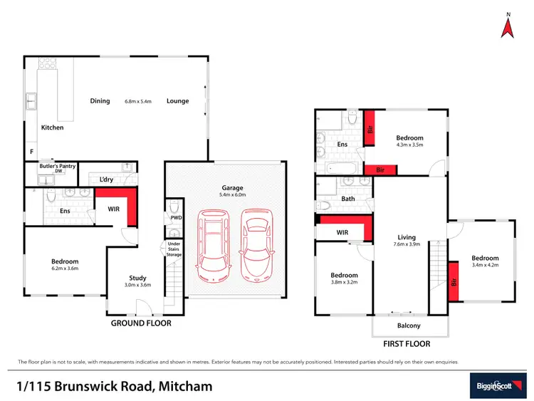 Floorplan of Homely townhouse listing, 1/115 Brunswick Rd, Mitcham VIC 3132