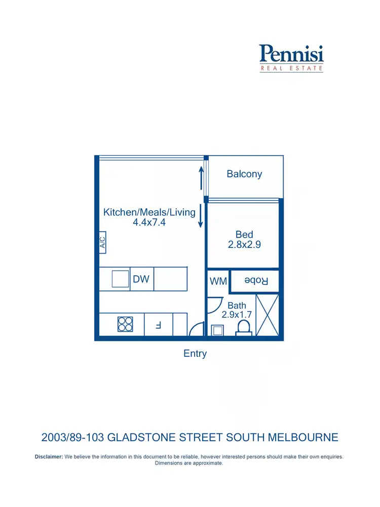 Floorplan of Homely unit listing, 2003/89-103 Gladstone Street, South Melbourne VIC 3205