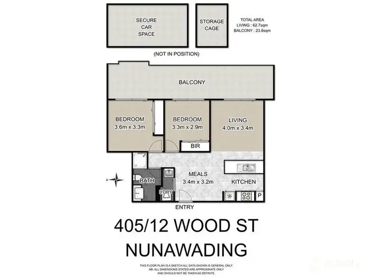 Floorplan of Homely apartment listing, 405/12 Wood St, Nunawading VIC 3131