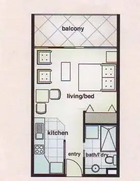 Floorplan of Homely studio listing, 109A/41-43 Stockade Avenue, Coburg VIC 3058